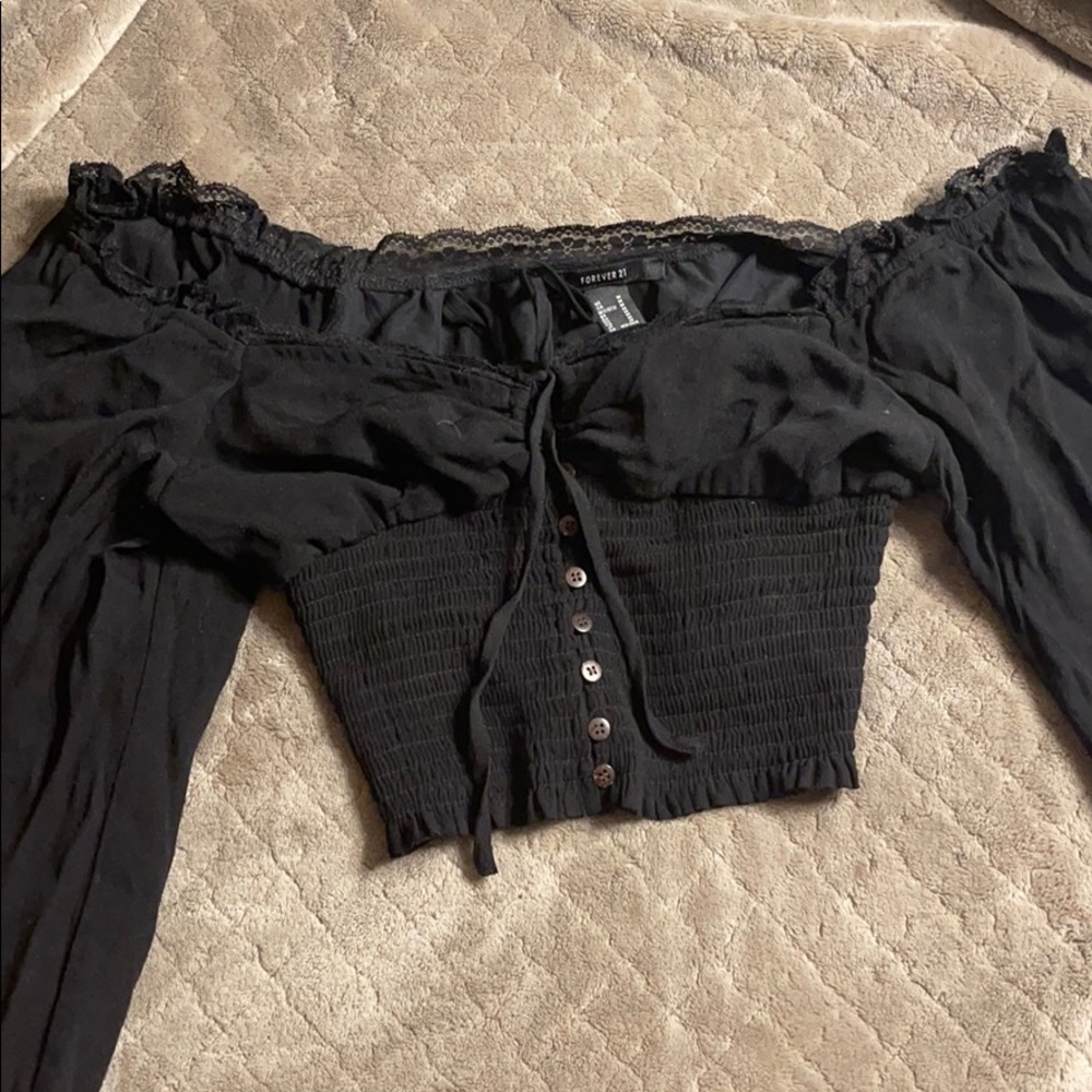Dainty flowy cinched waist crop top